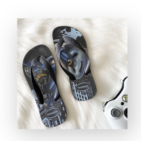 Havaianas ☻ Batman Print Flip Flops ☻ Brazilian Beach Sandals ☻ Black Size 1 2 - Picture 14 of 16